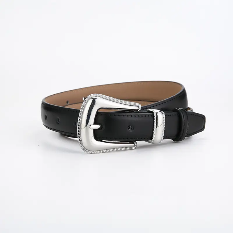 Women's Retro Silver Buckle Belt French Style