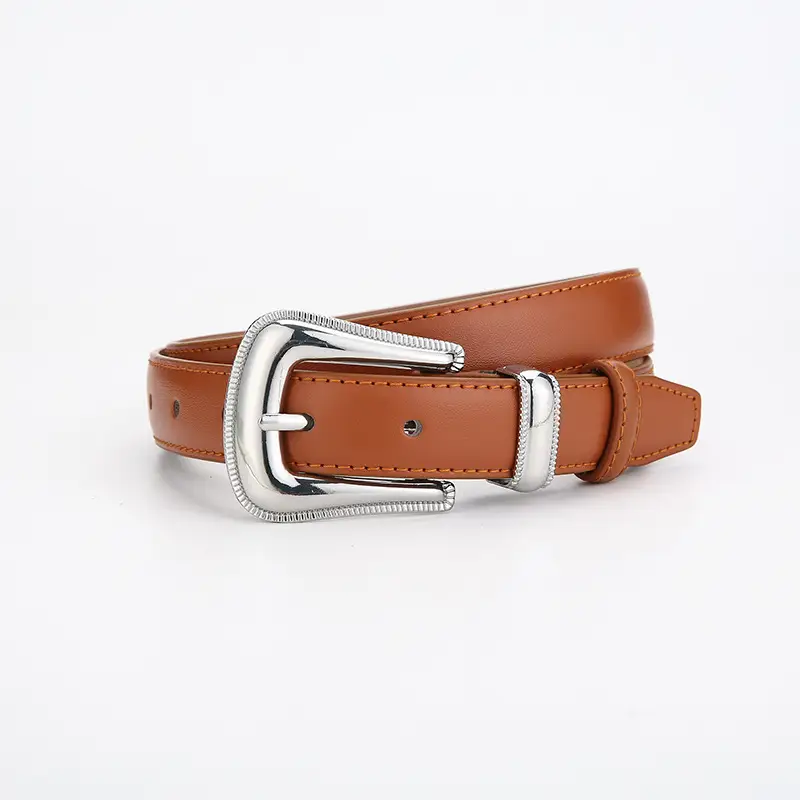 Women's Retro Silver Buckle Belt French Style - Image 2