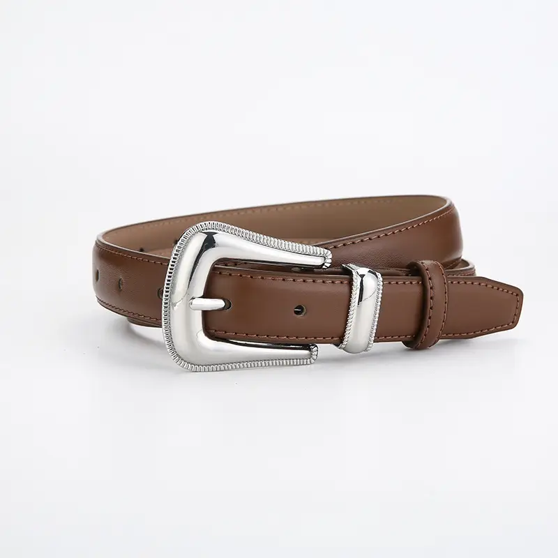 Women's Retro Silver Buckle Belt French Style - Image 3