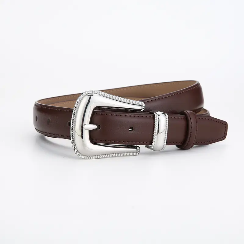 Women's Retro Silver Buckle Belt French Style - Image 4