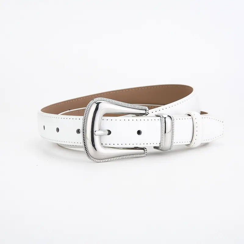 Women's Retro Silver Buckle Belt French Style - Image 6