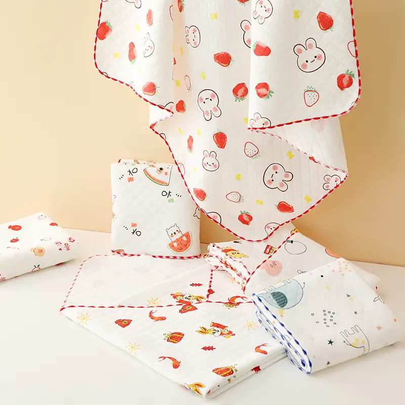 Newborn Pure Cotton Swaddle Towel with Pizza Print