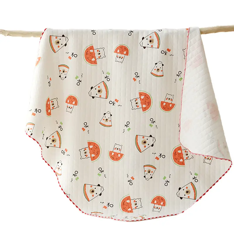 Newborn Pure Cotton Swaddle Towel with Pizza Print