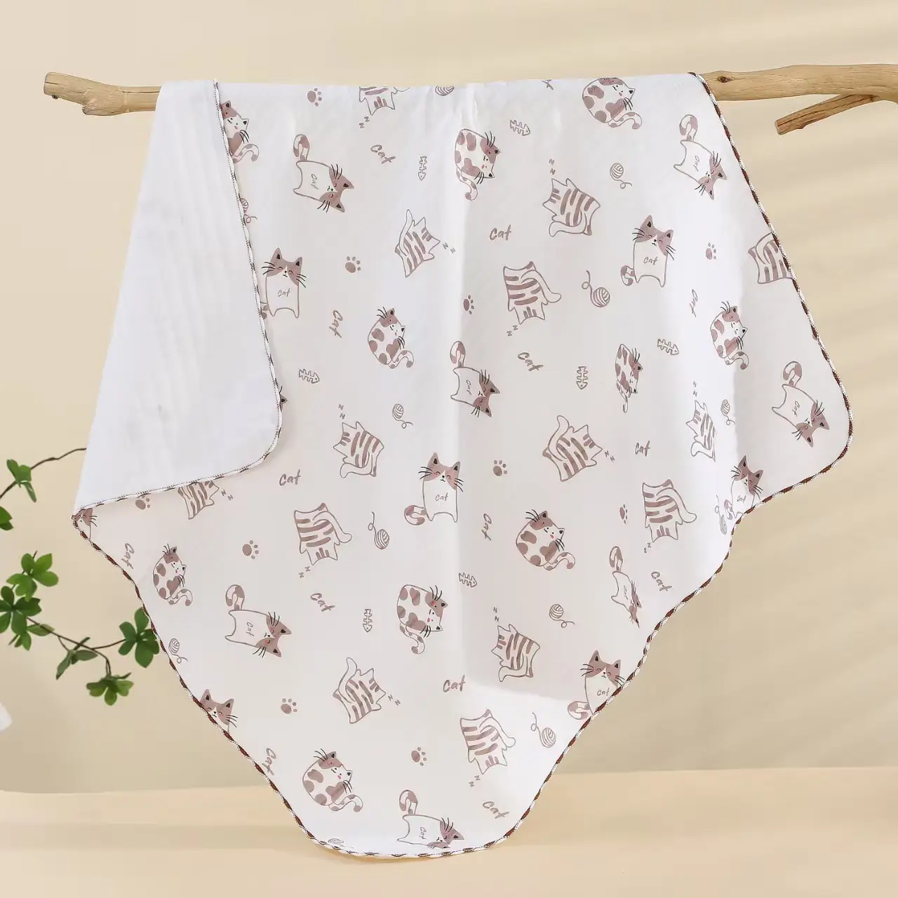 Newborn Pure Cotton Swaddle Towel with Pizza Print