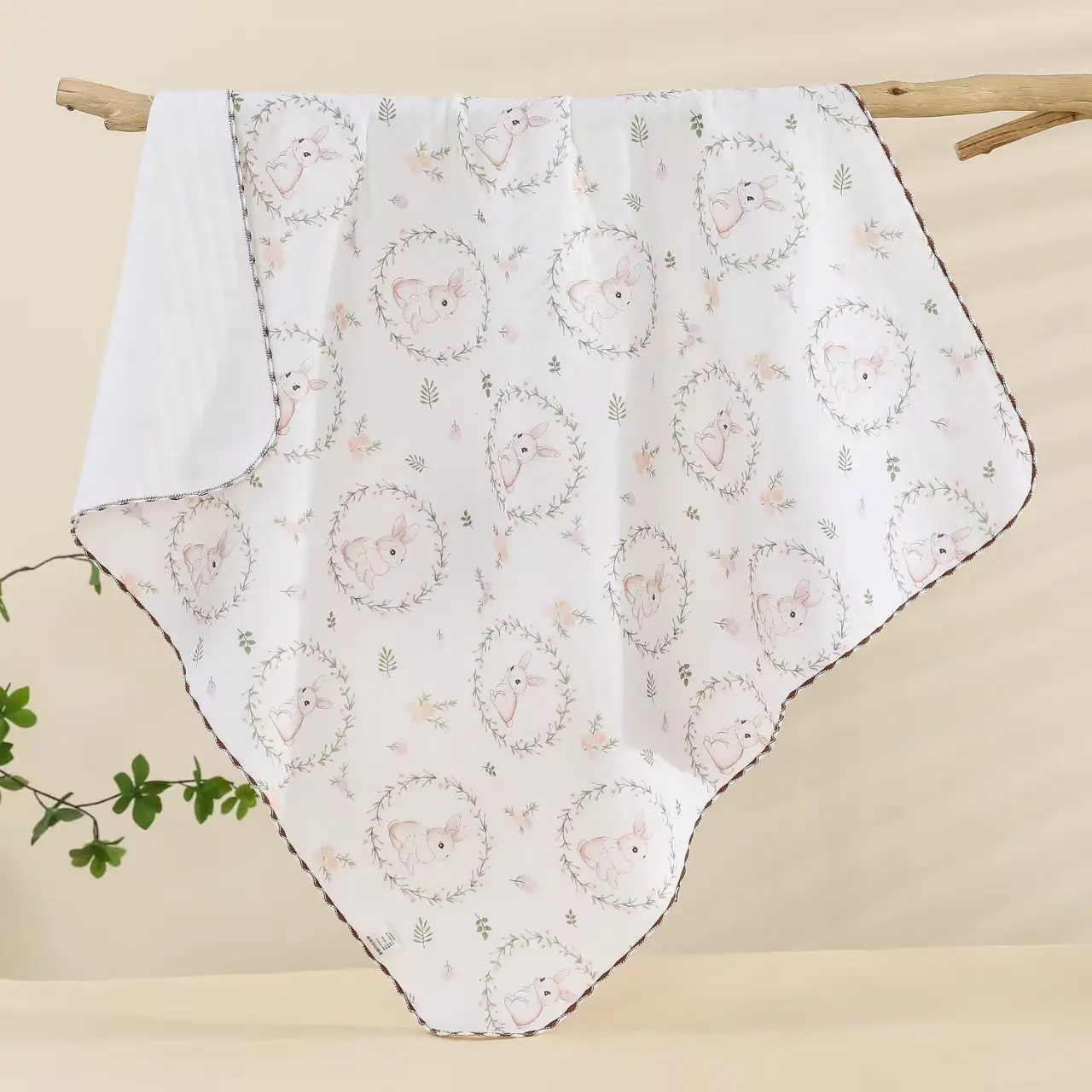 Newborn Pure Cotton Swaddle Towel with Pizza Print
