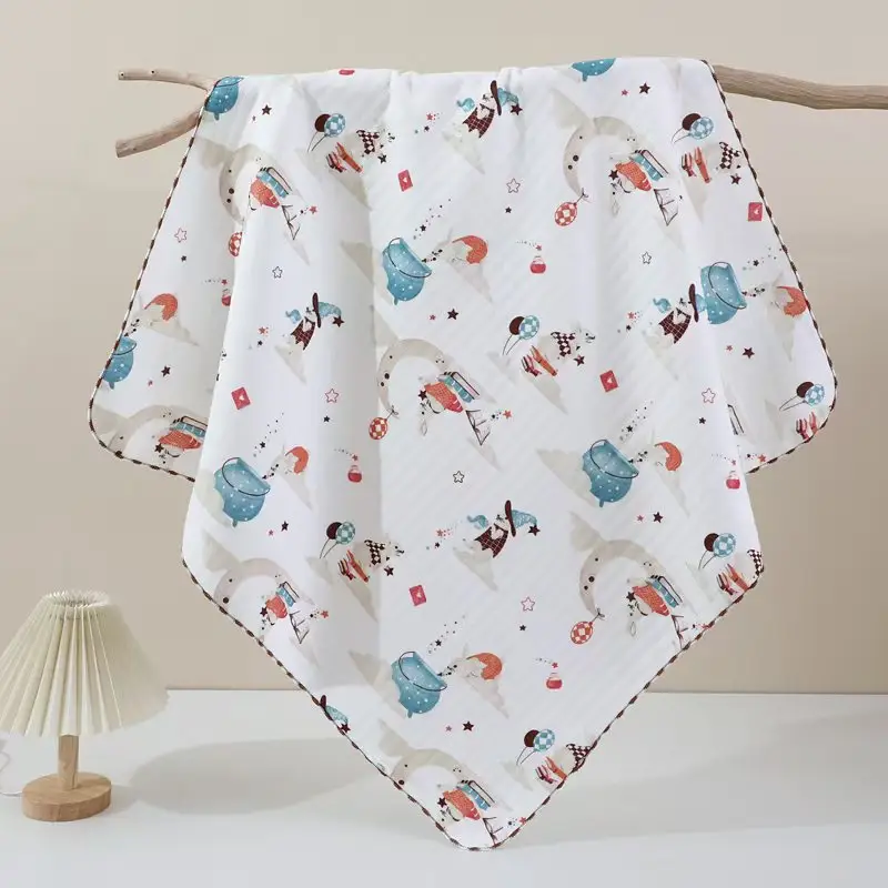 Newborn Pure Cotton Swaddle Towel with Pizza Print