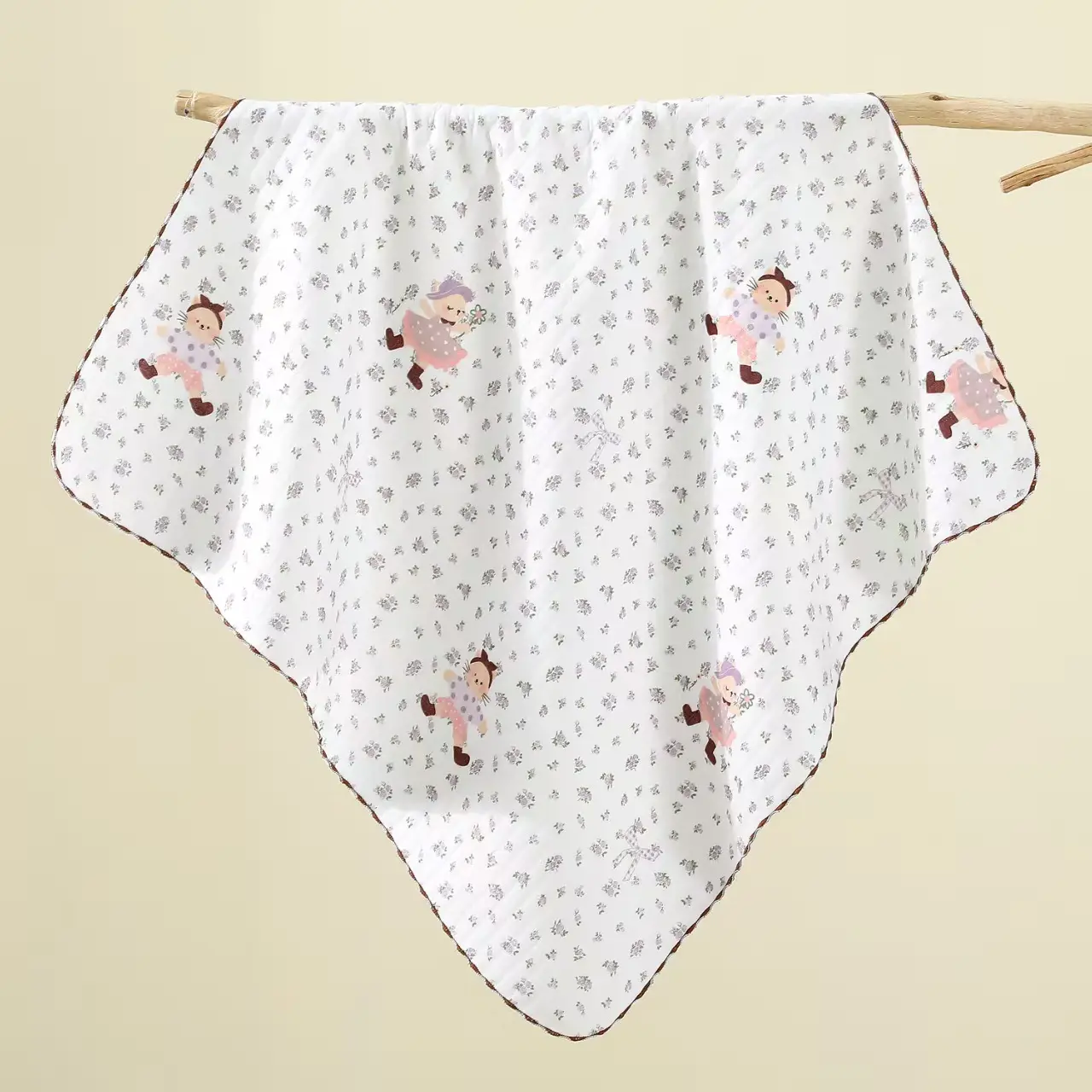 Newborn Pure Cotton Swaddle Towel with Pizza Print