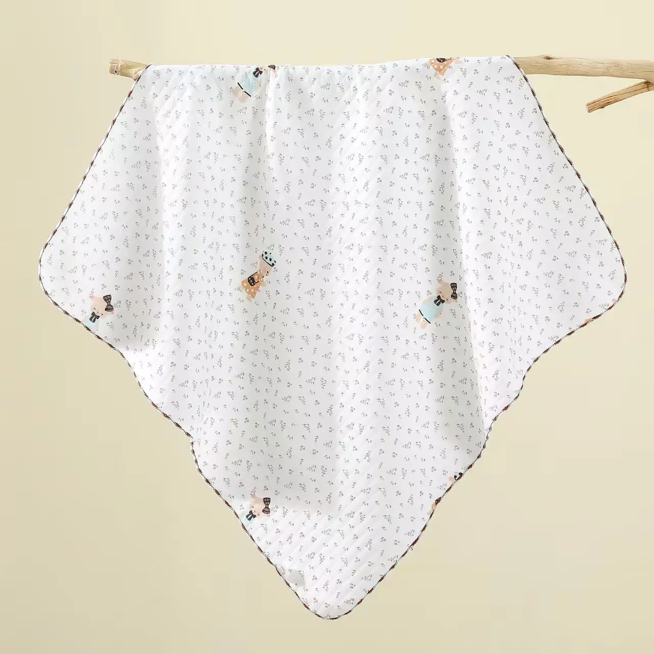Newborn Pure Cotton Swaddle Towel with Pizza Print