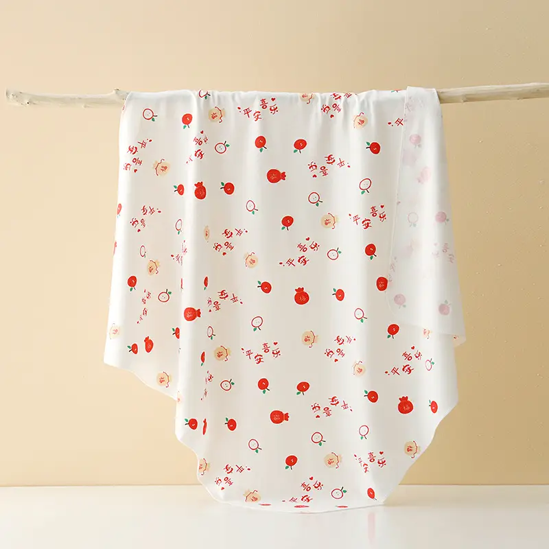 Newborn Pure Cotton Swaddle Towel with Pizza Print