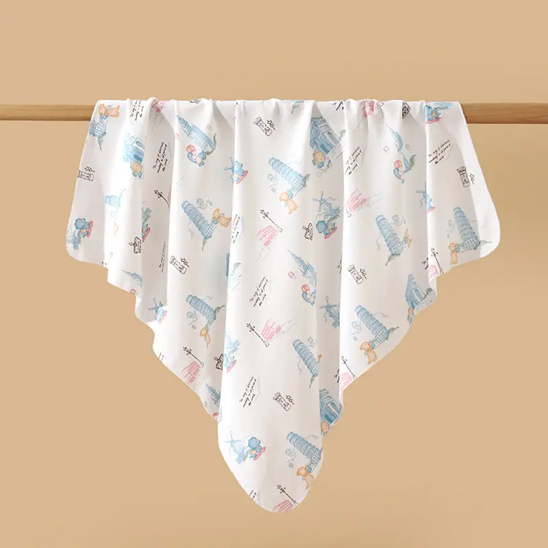 Newborn Pure Cotton Swaddle Towel with Pizza Print