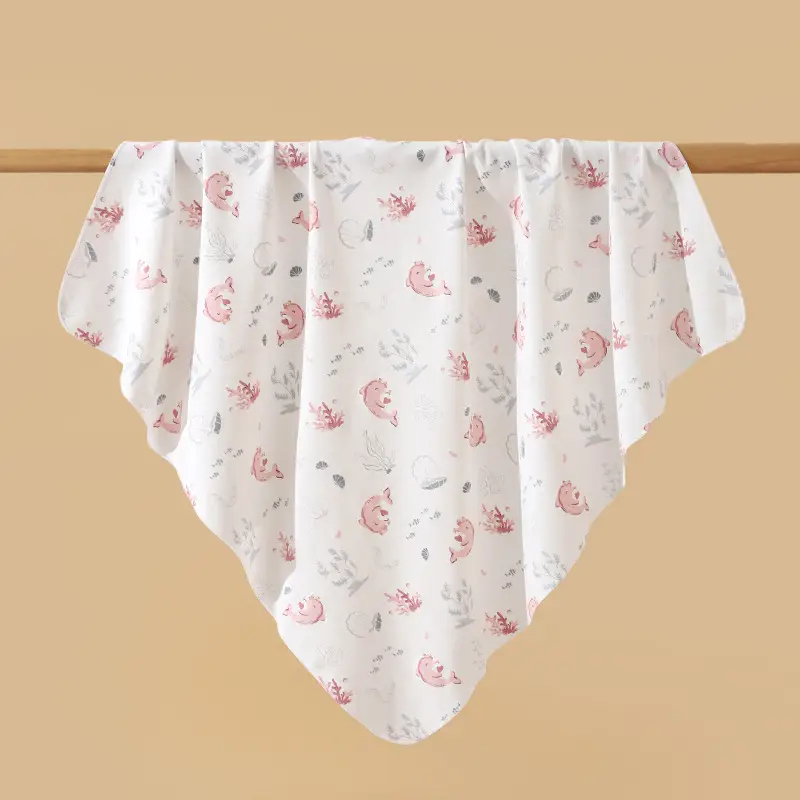 Newborn Pure Cotton Swaddle Towel with Pizza Print