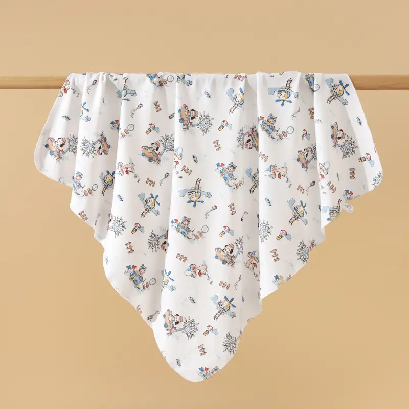 Newborn Pure Cotton Swaddle Towel with Pizza Print