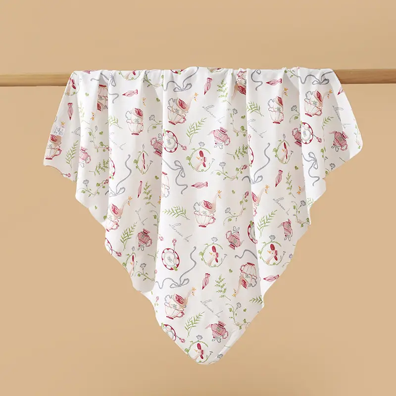 Newborn Pure Cotton Swaddle Towel with Pizza Print