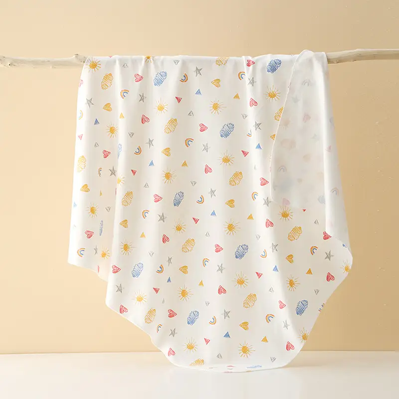 Newborn Pure Cotton Swaddle Towel with Pizza Print