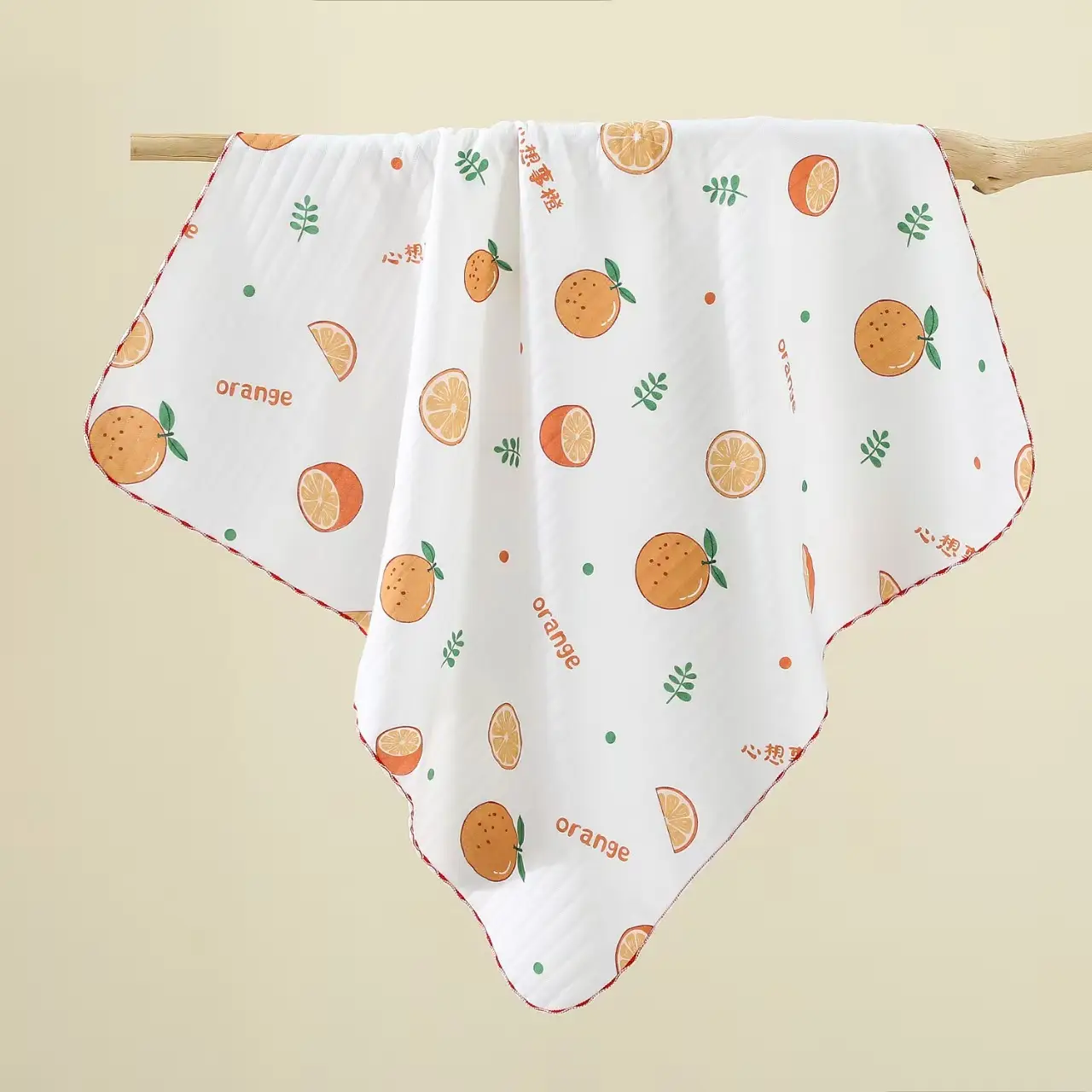 Newborn Pure Cotton Swaddle Towel with Pizza Print
