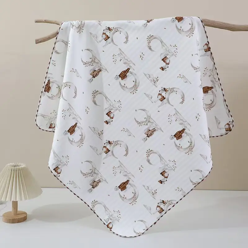 Newborn Pure Cotton Swaddle Towel with Pizza Print
