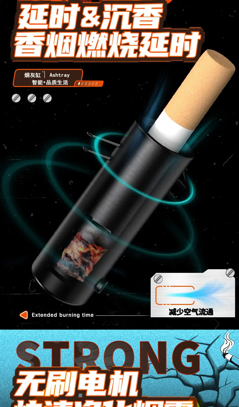 Creative Smart Ashtray Purifier High Color Value Car Air Purifier Household Used Smoke Removal Artifact — feature 9