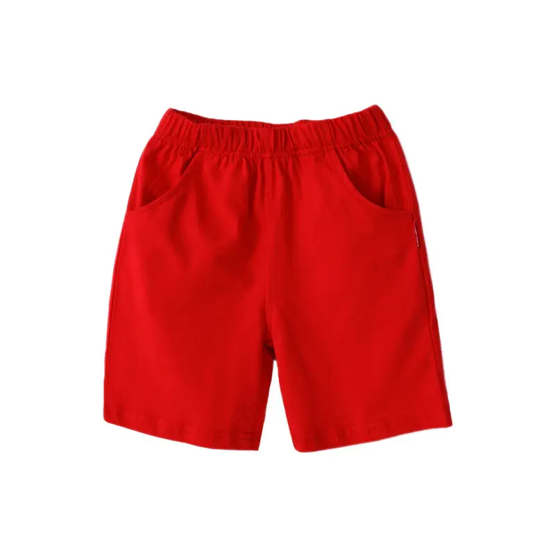 Chinese Red Pure Cotton Boys Girls T-Shirts Short Sleeve - Image 9