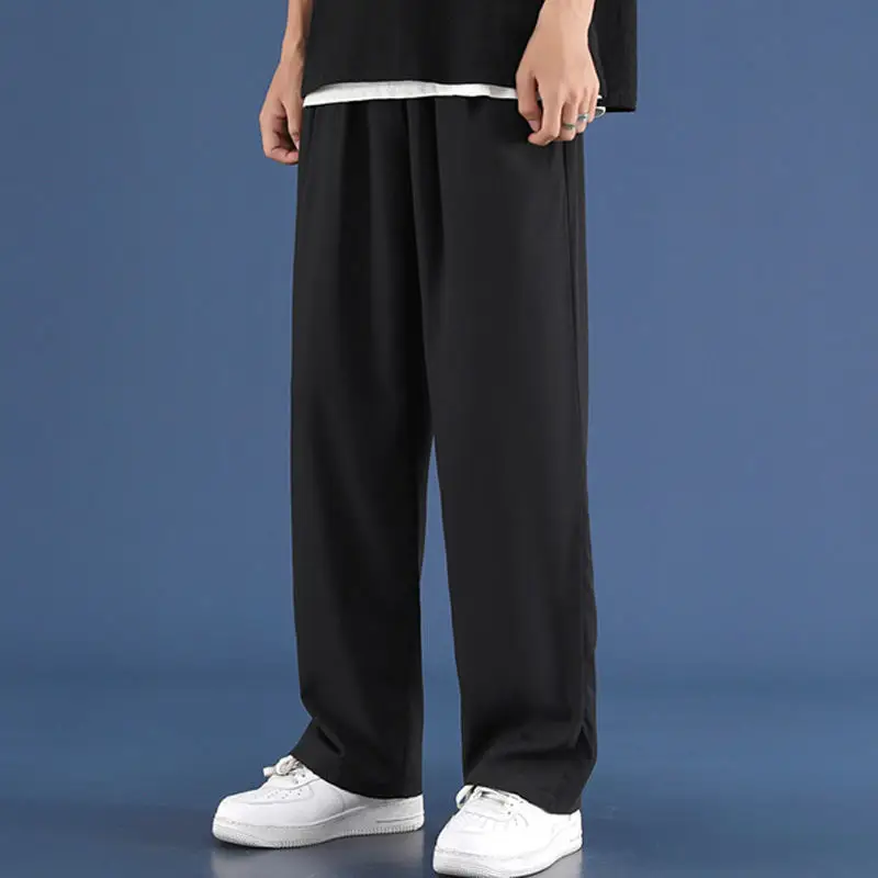 Men Ice Silk Loose Leg Pants Black Grey 70-310 — feature 2