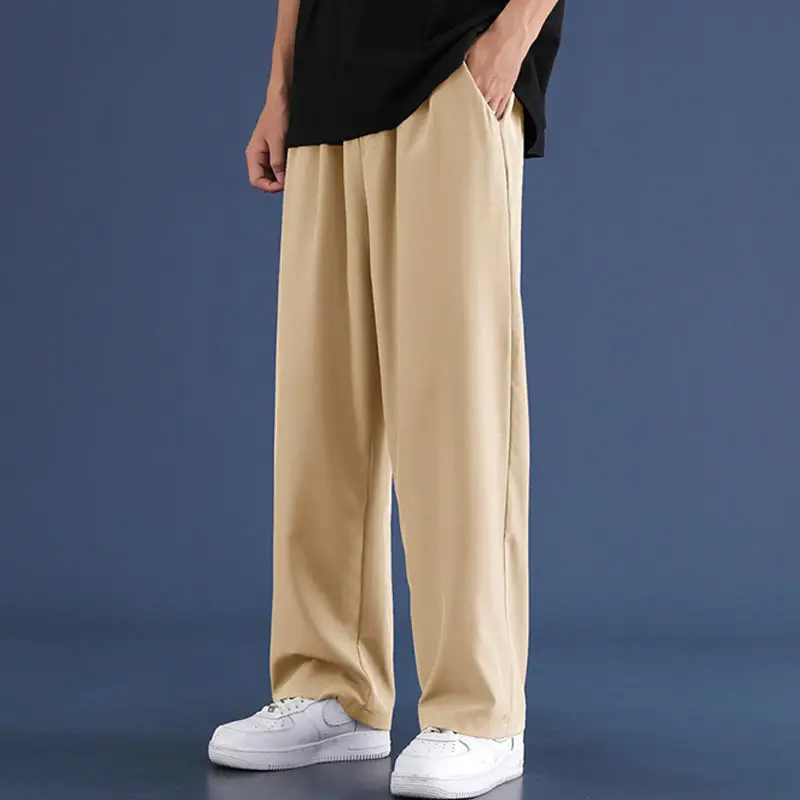 Men Ice Silk Loose Leg Pants Black Grey 70-310 — feature 4