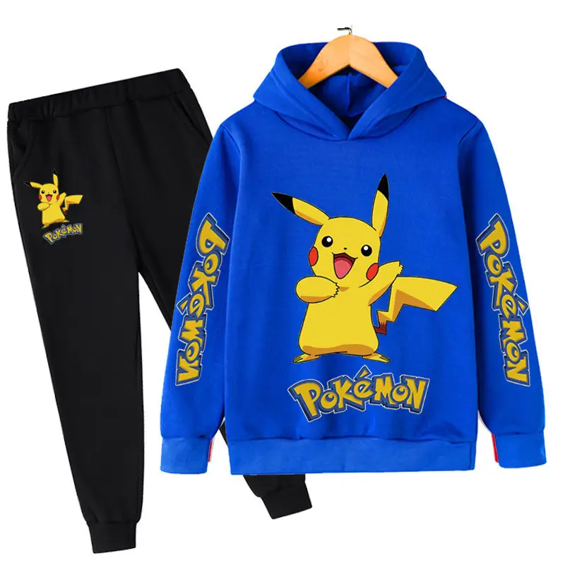 2023 European and American hooded sweater foreign trade European and American new boys and girls anime Pikachu boys and girls hoodie