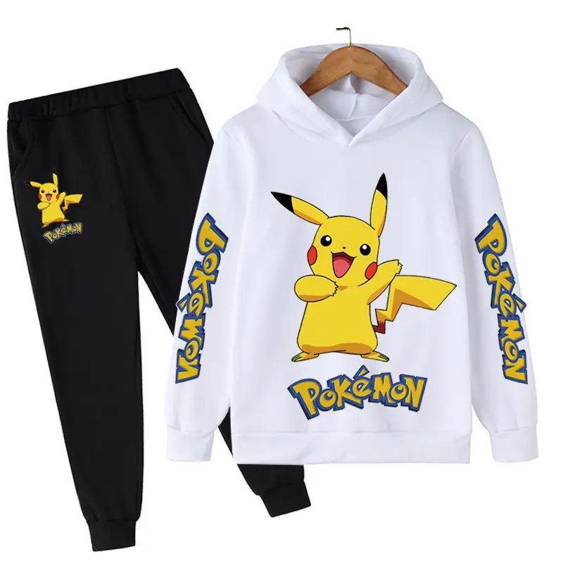 2023 European and American hooded sweater foreign trade European and American new boys and girls anime Pikachu boys and girls hoodie