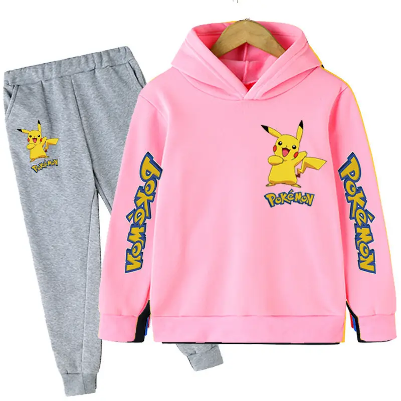 2023 European and American hooded sweater foreign trade European and American new boys and girls anime Pikachu boys and girls hoodie