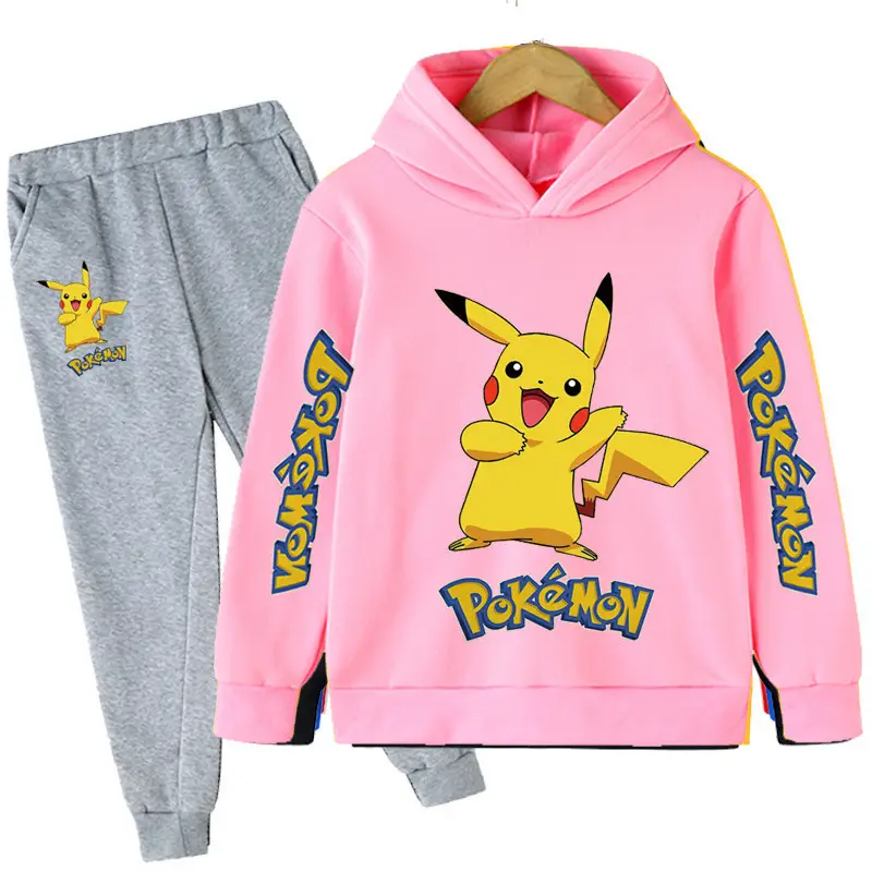 2023 European and American hooded sweater foreign trade European and American new boys and girls anime Pikachu boys and girls hoodie