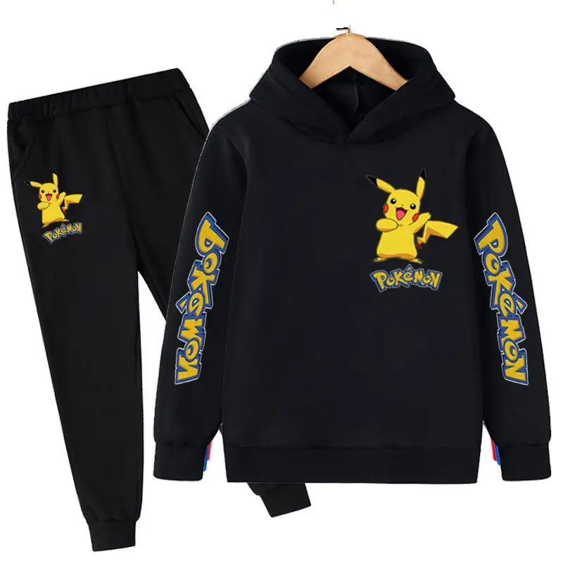 2023 European and American hooded sweater foreign trade European and American new boys and girls anime Pikachu boys and girls hoodie
