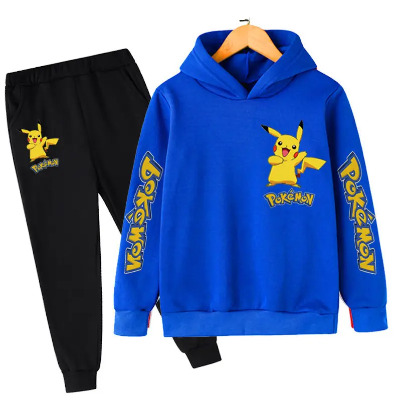 2023 European and American hooded sweater foreign trade European and American new boys and girls anime Pikachu boys and girls hoodie