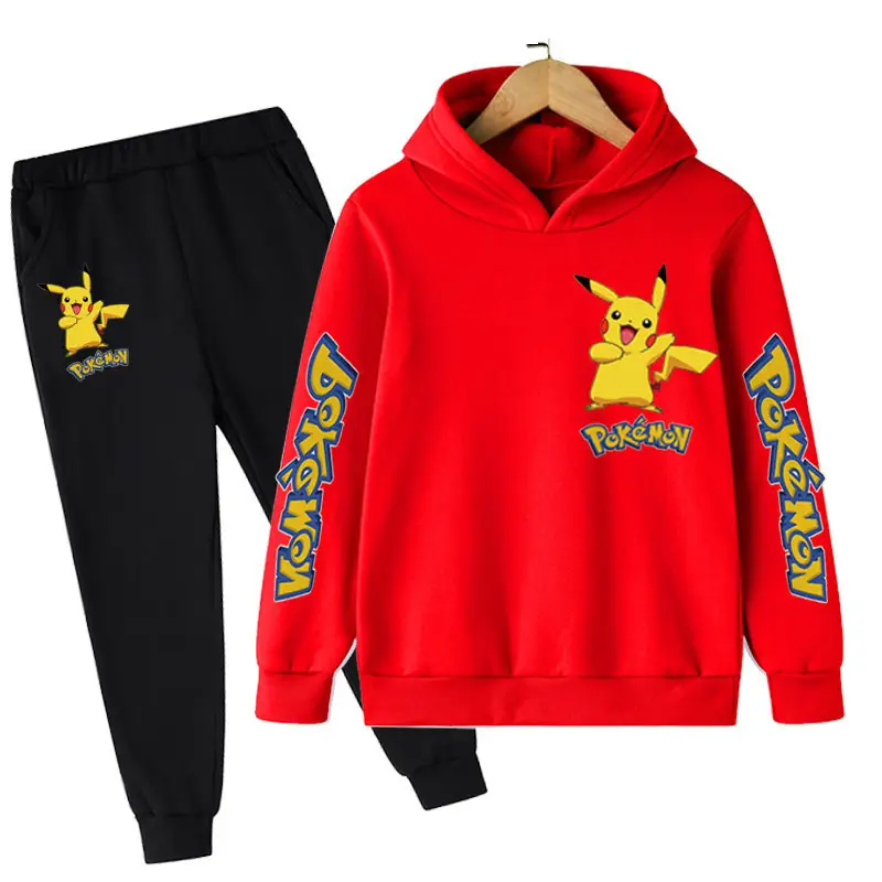 2023 European and American hooded sweater foreign trade European and American new boys and girls anime Pikachu boys and girls hoodie
