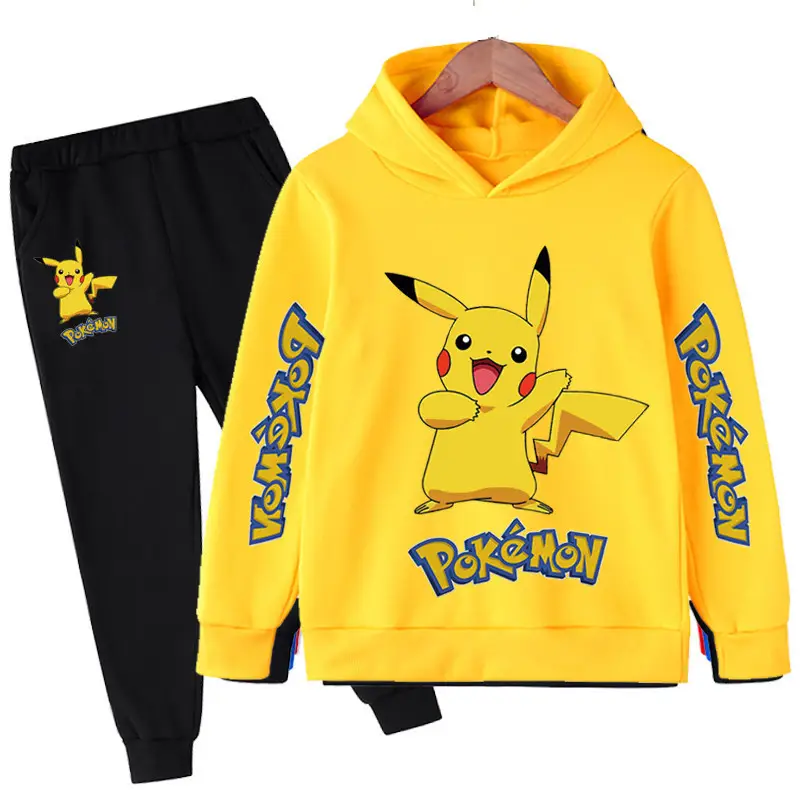 2023 European and American hooded sweater foreign trade European and American new boys and girls anime Pikachu boys and girls hoodie