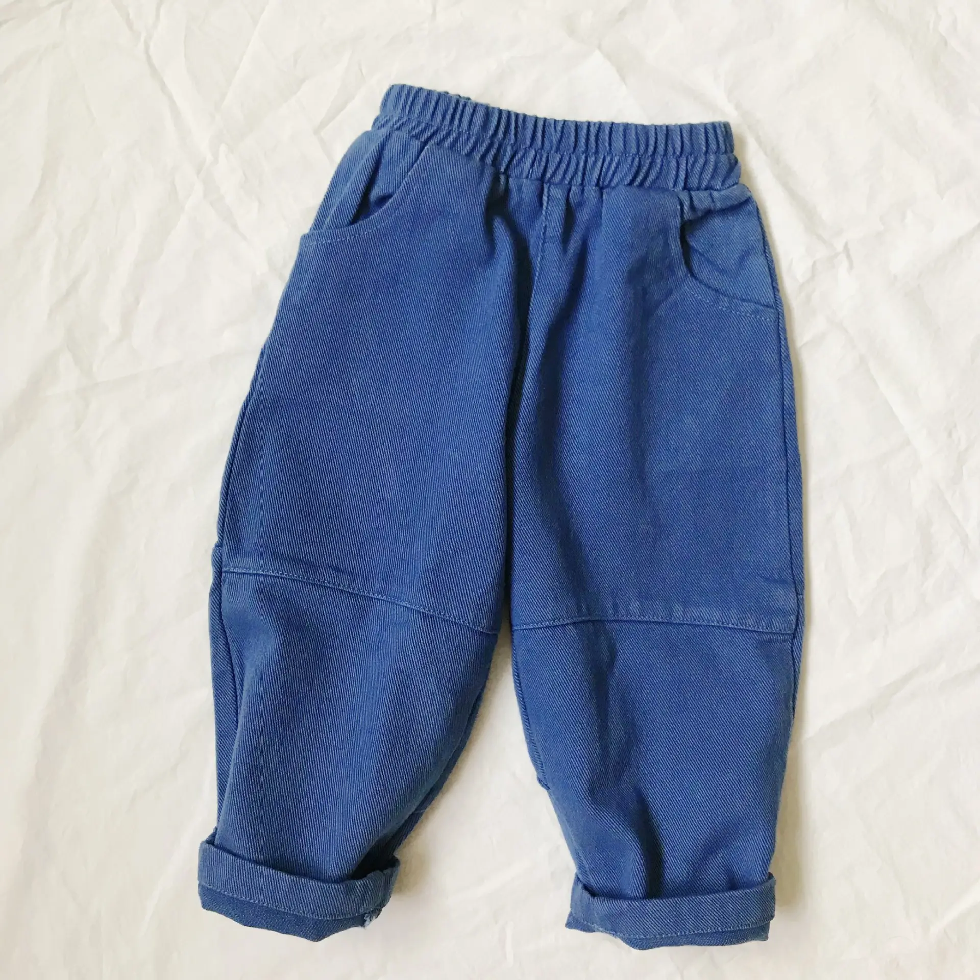 Blue Pure Cotton Cargo Pants for Kids Boys Girls