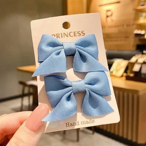Blue Bow Hair Clip for Girls Front Clip