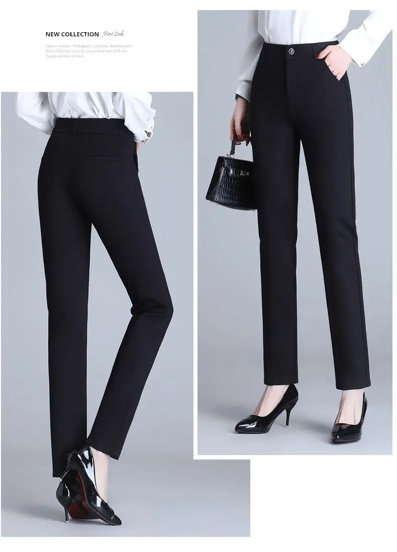 Black Slim Fit Leg Trousers 2025 All Match — feature 10