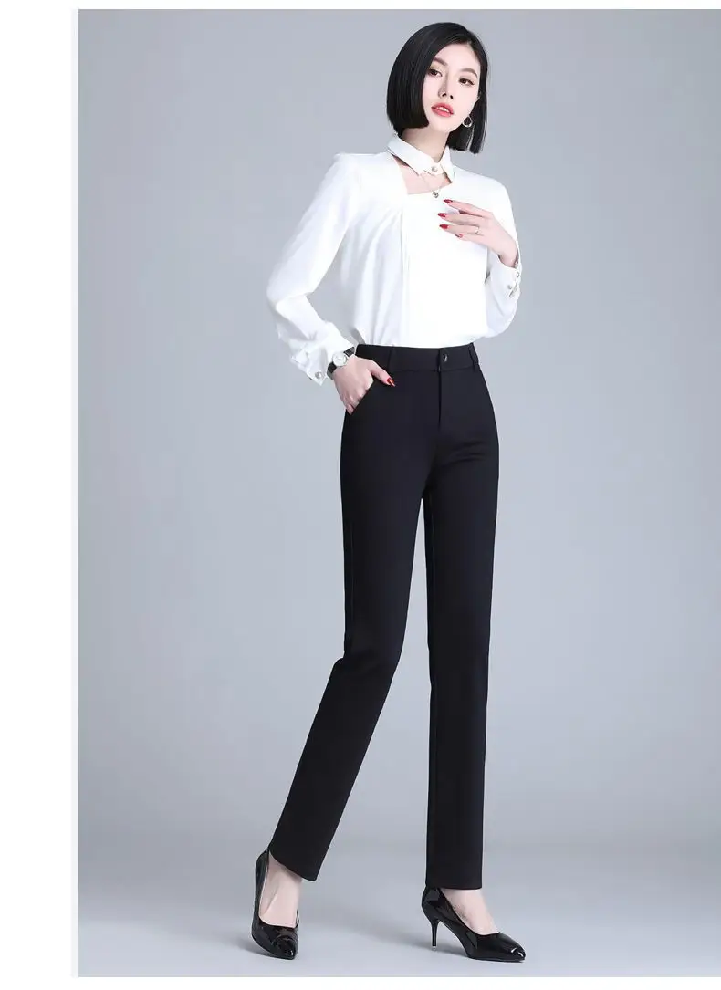 Black Slim Fit Leg Trousers 2025 All Match — feature 11