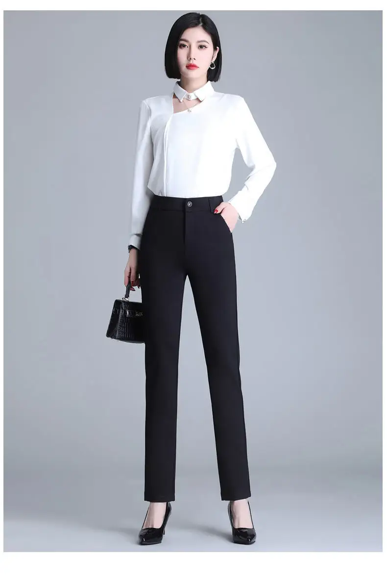 Black Slim Fit Leg Trousers 2025 All Match — feature 12