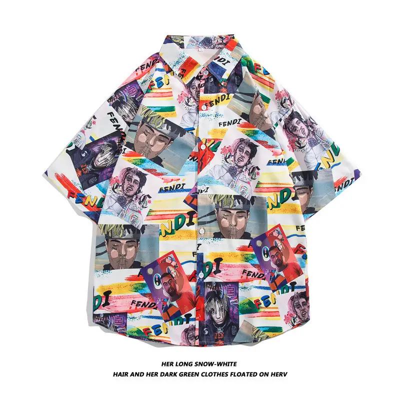 New Men's Floral Short Sleeve Beach Shirt - Image 42