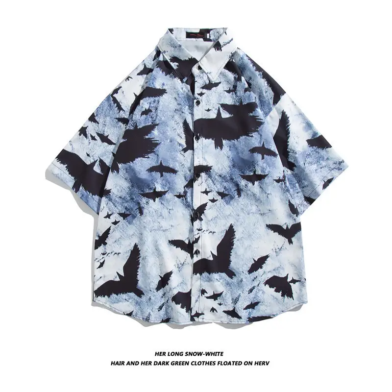 New Men's Floral Short Sleeve Beach Shirt - Image 45