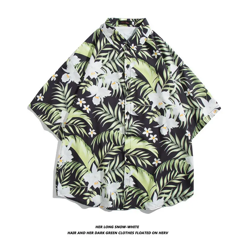 New Men's Floral Short Sleeve Beach Shirt - Image 14
