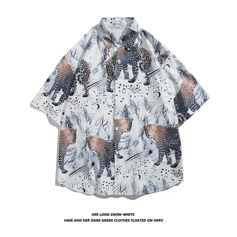 New Men's Floral Short Sleeve Beach Shirt - Image 17