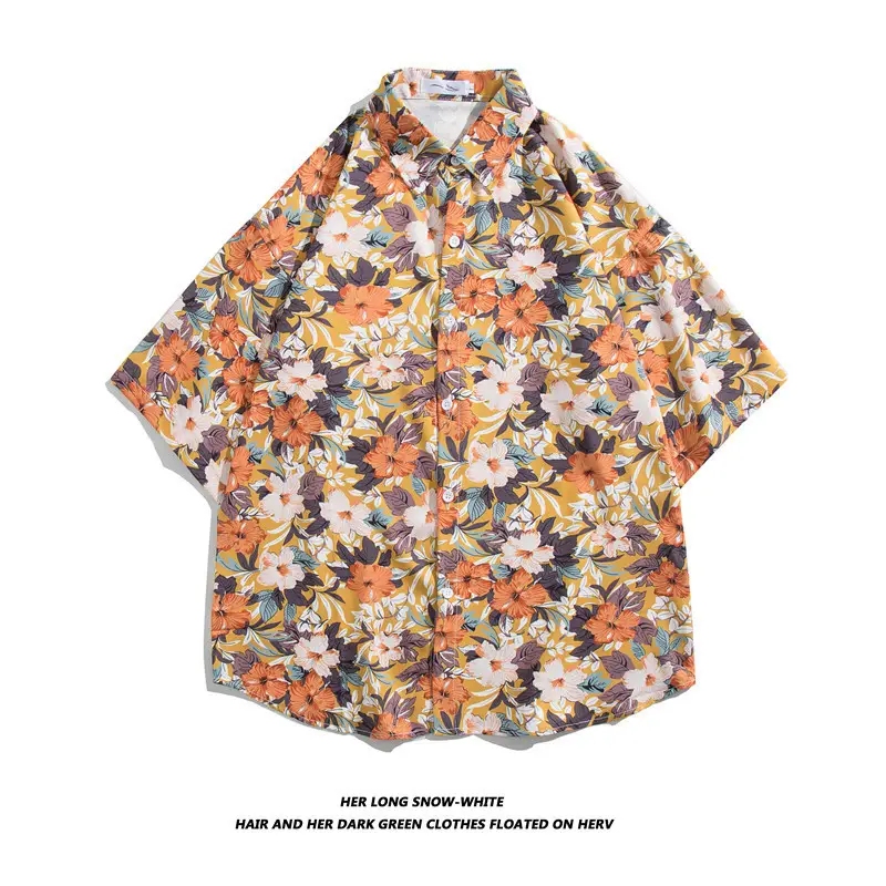 New Men's Floral Short Sleeve Beach Shirt - Image 20