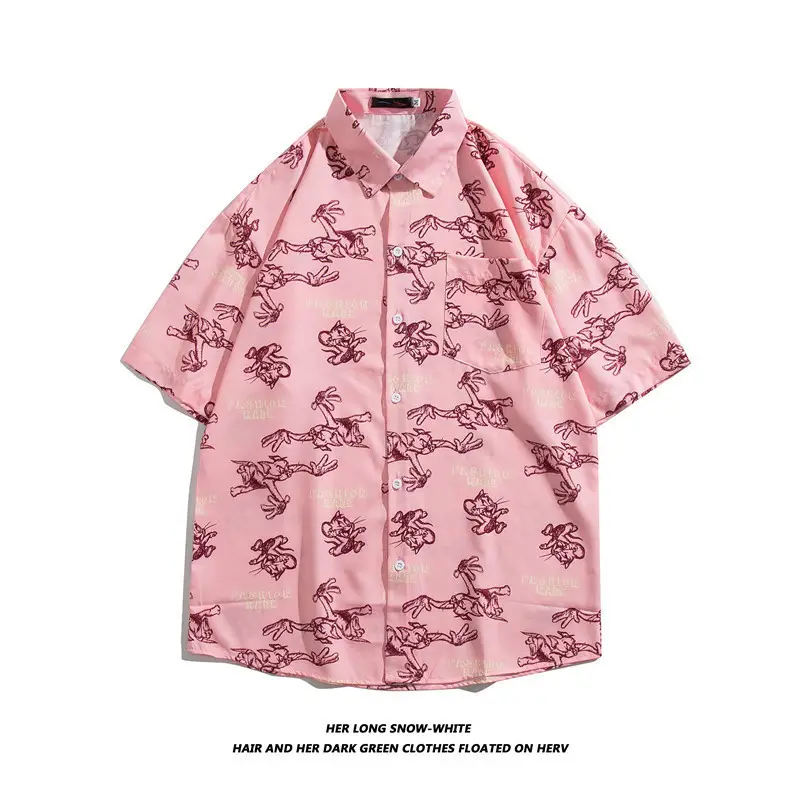 New Men's Floral Short Sleeve Beach Shirt - Image 29