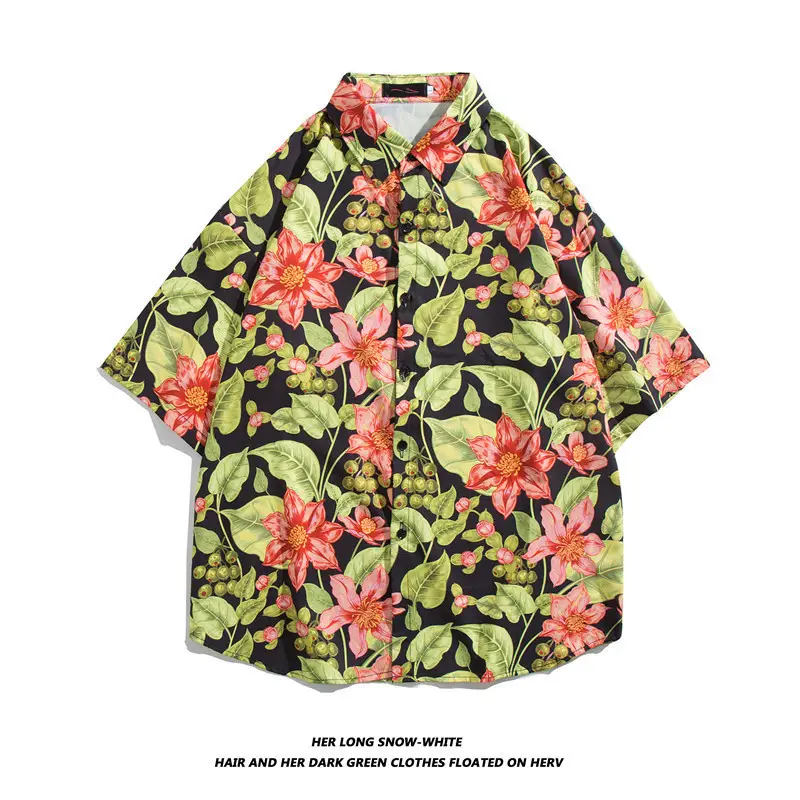 New Men's Floral Short Sleeve Beach Shirt - Image 4