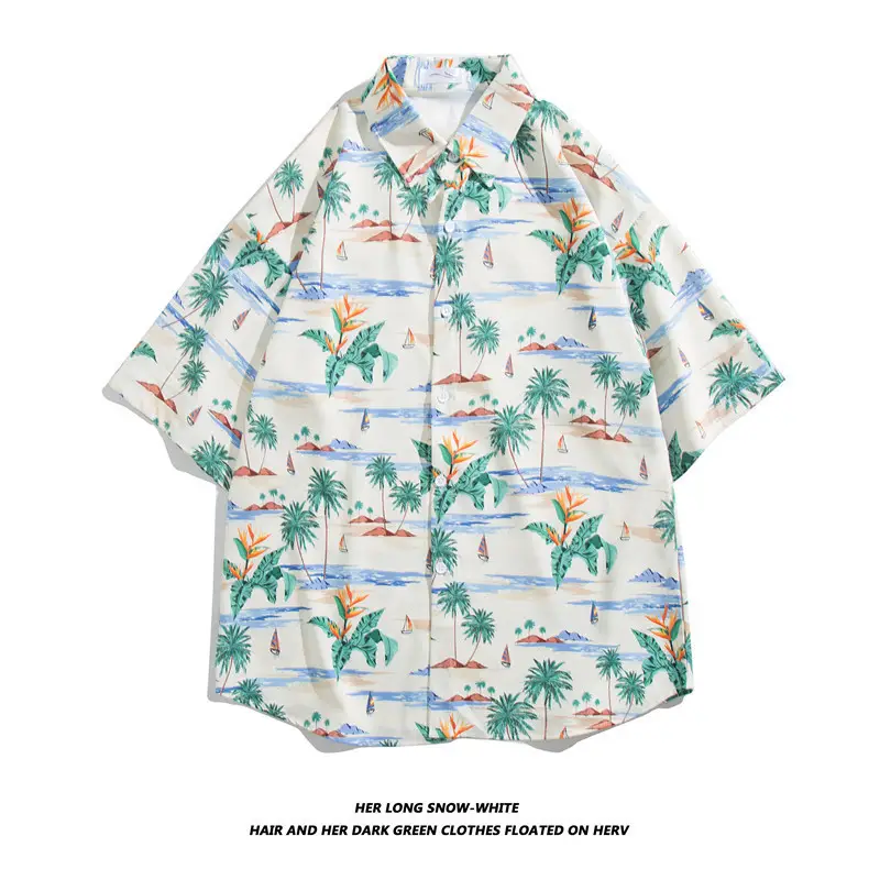 New Men's Floral Short Sleeve Beach Shirt - Image 8