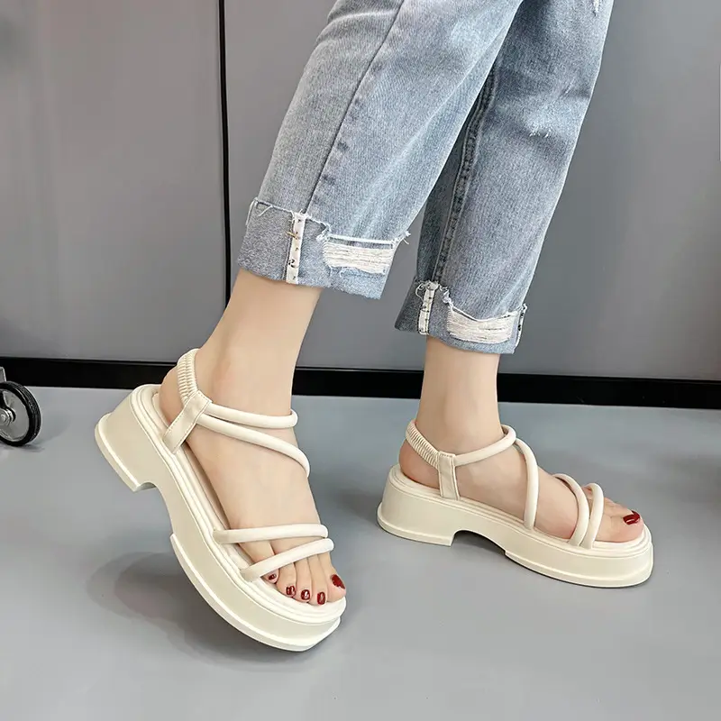 Women's White Thick Sole Casual Sandals Summer 2023 - Image 5