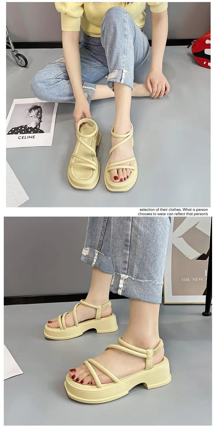 Women's White Thick Sole Casual Sandals Summer 2023 — feature 15