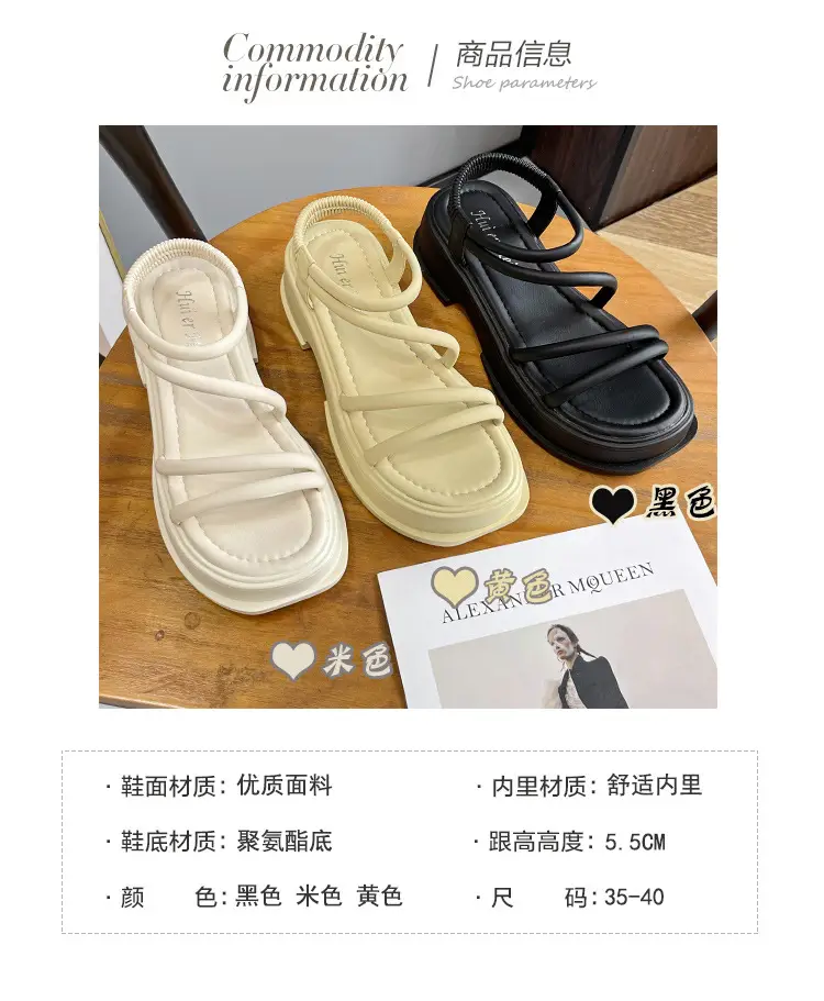Women's White Thick Sole Casual Sandals Summer 2023 — feature 3