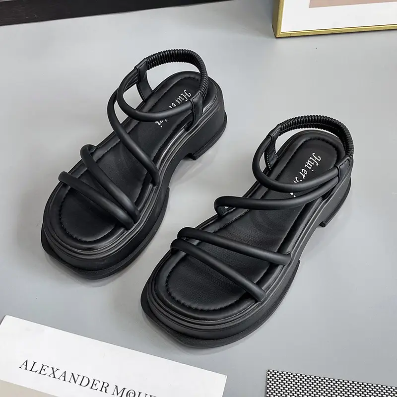 Women's White Thick Sole Casual Sandals Summer 2023 - Image 2