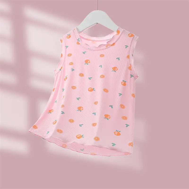 Girls Cotton Strawberry Vest Summer Wear - Image 9